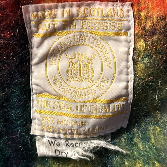 45” x 33” approx Vintage Made in Scotland Genuine Mohair Throw/Lap Blanket - Picture 4 of 4